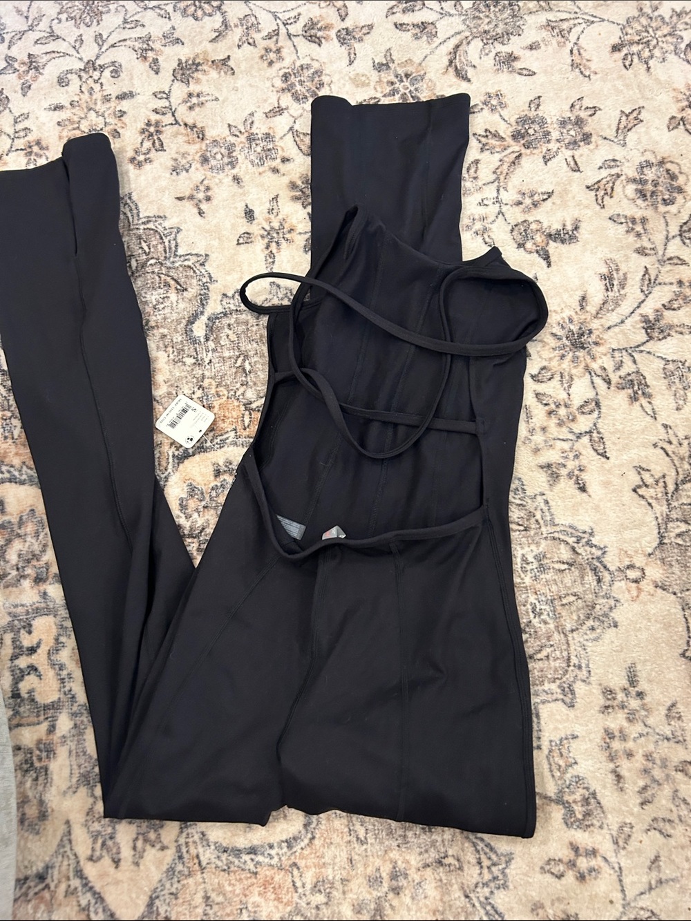 NWT! Free People Black Strappy Leggings Jumpsuit - Picture 5 of 7